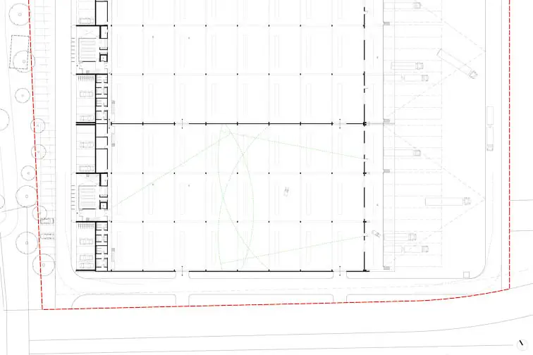Grundriss Erdgeschoss mit Nachweis der Rettungsweglängen Grundriss Erdgeschoss mit Nachweis der Rettungsweglängen