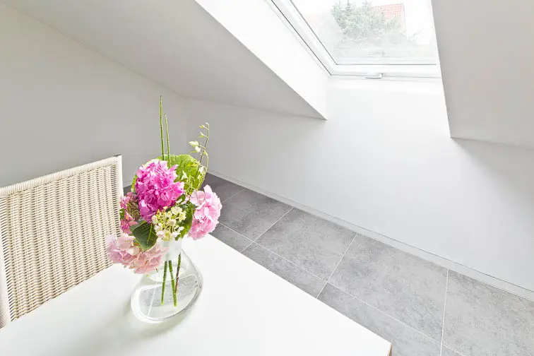 Flach geneigte D&auml;cher ben&ouml;tigen besonders lange Fenster. So erh&auml;lt man gen&uuml;gend Kopffreiheit und geringe Br&uuml;stungsh&ouml;hen