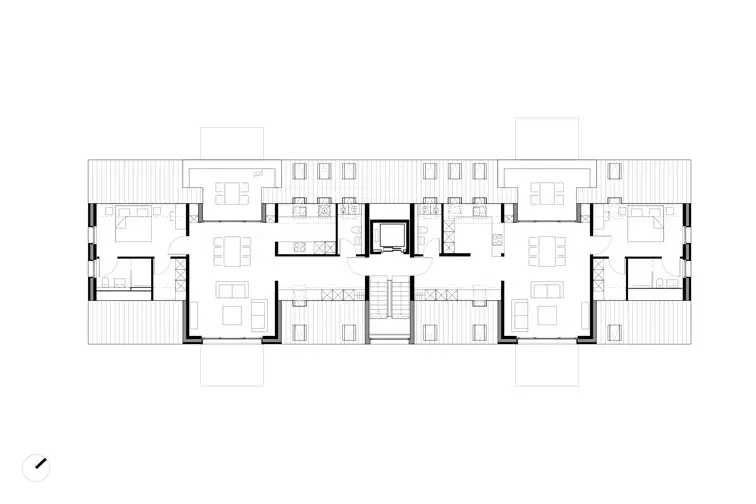 Im Dachgeschoss gibt es Dachterrassen und viel Platz in den gro&szlig;en Zwerchh&auml;usern