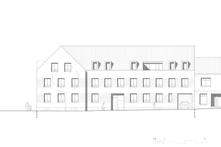 Ansicht Nord-West / Emsdettener Stra&szlig;e: als Hochparterre ist auch das Erdgeschoss zum Wohnen attraktiv